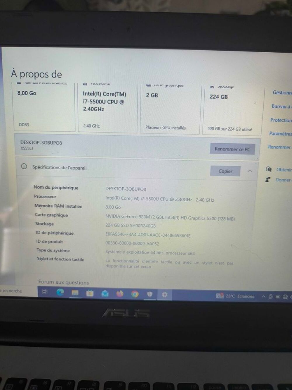 Asus R556l Matériel informatique