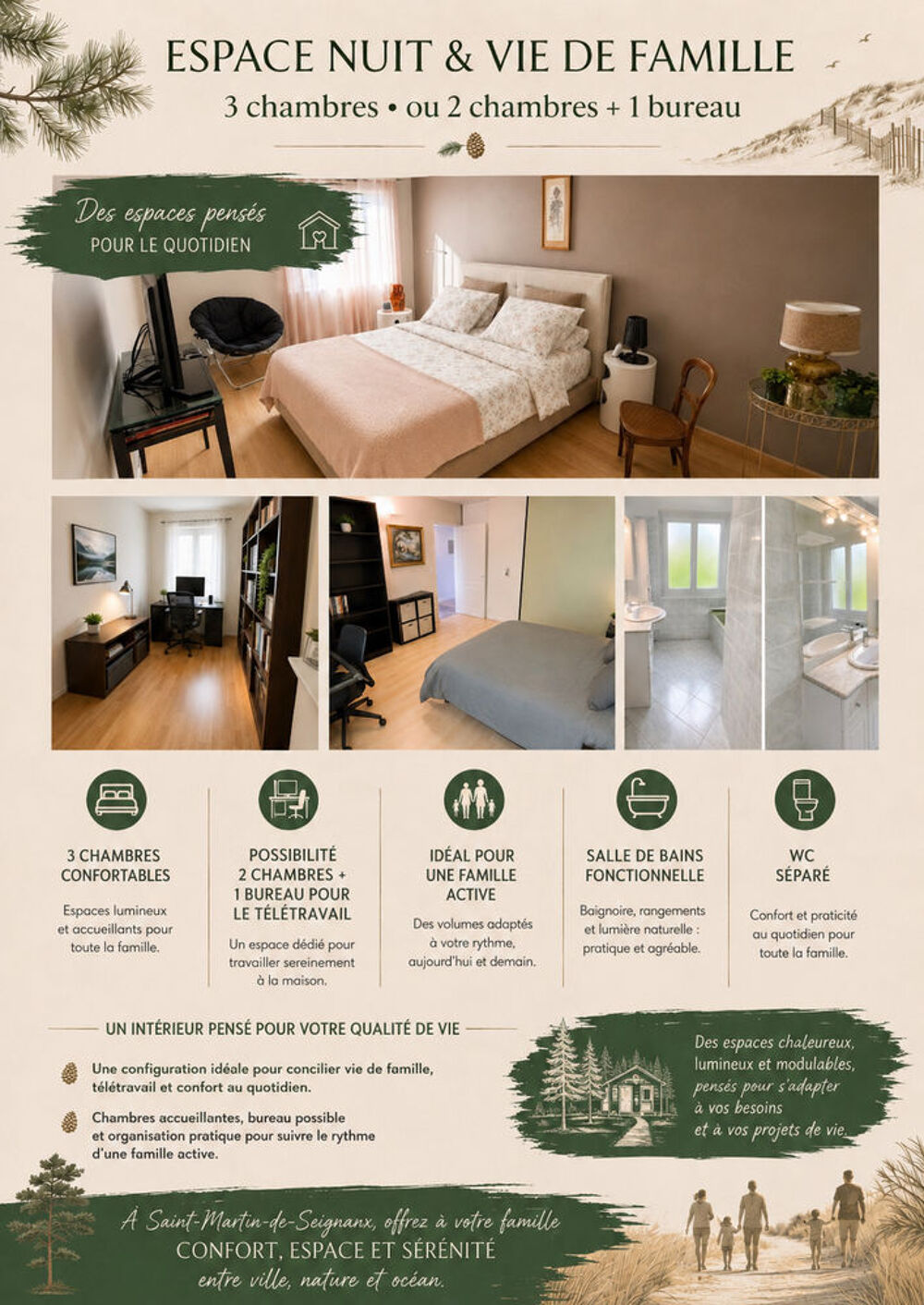 Vente Maison Maison T4-122m² de plain-pied avec jardin arboré de 835m² Saint-martin-de-seignanx