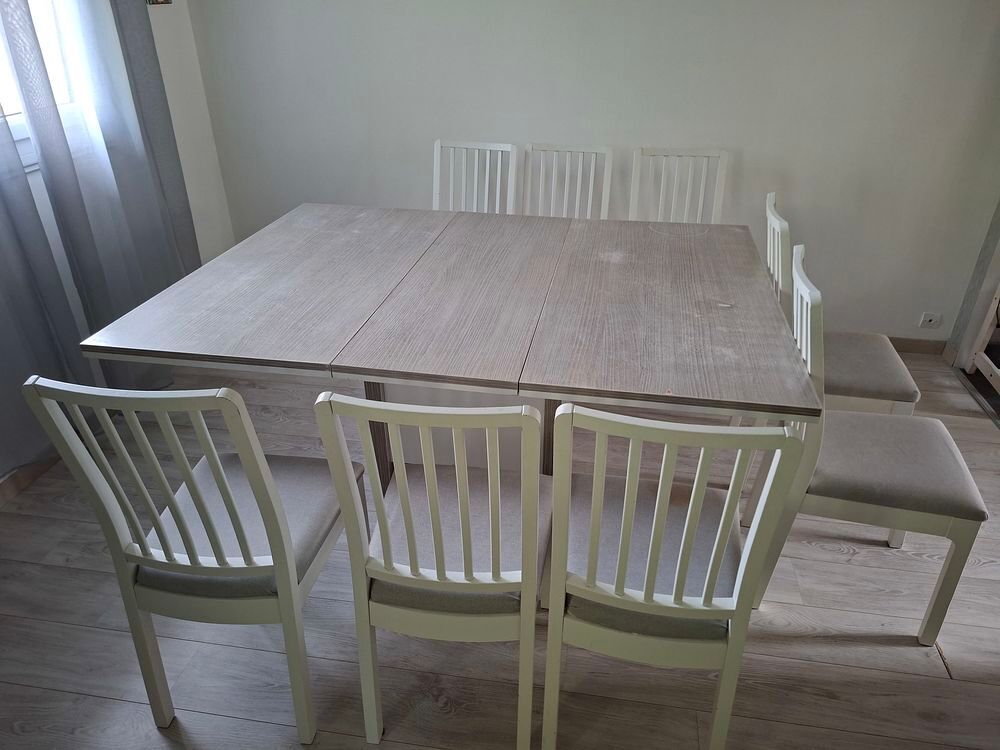 Table carr&eacute;e extensible - style contemporain Meubles