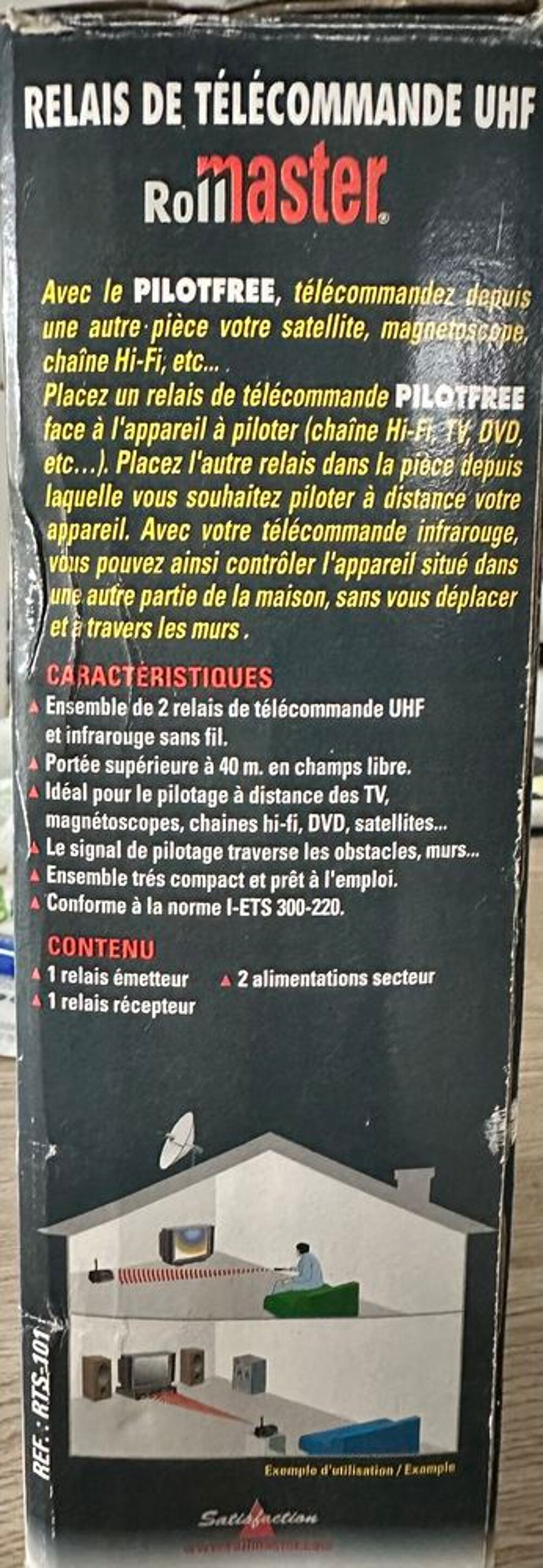 Relais de t&eacute;l&eacute;commande UHF port&eacute;e 40 m. Photos/Video/TV