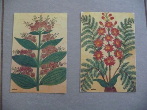 2 cartes motifs de fleurs sur soie - Neuves 20 Celles-sur-Belle (79)
