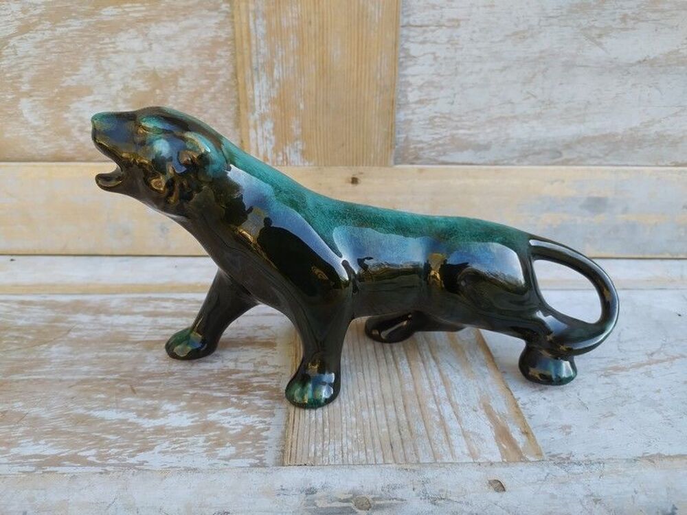 Tigre C&eacute;ramique &Eacute;maill&eacute;e Vintage Blue Mountain Pottery Décoration