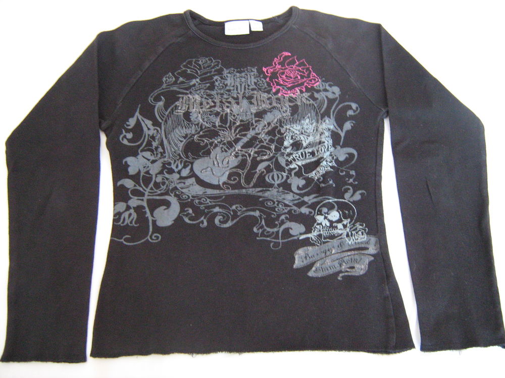 Tee-shirt motif gris &amp; rose Vtements enfants