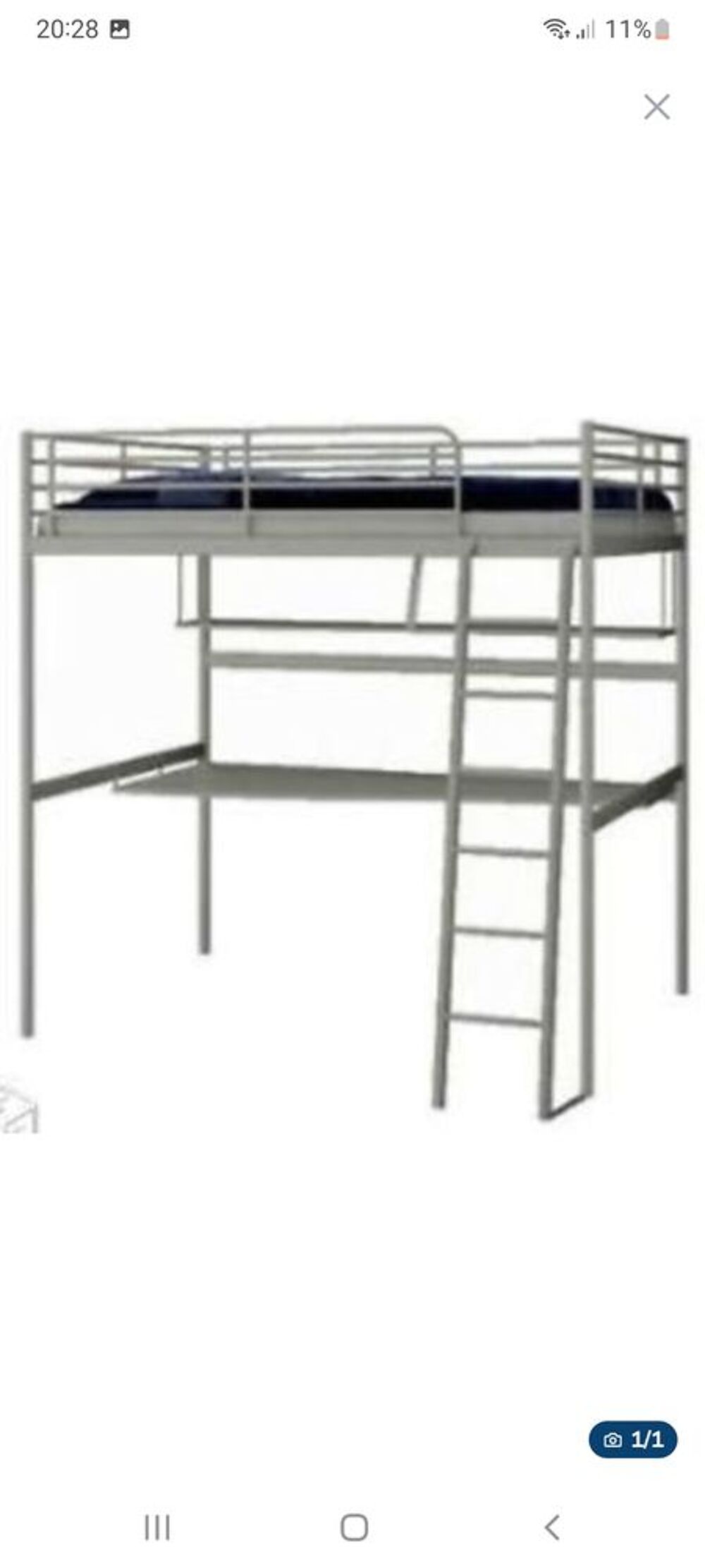 Lit mezzanine SVARTA 140x200 cm Meubles