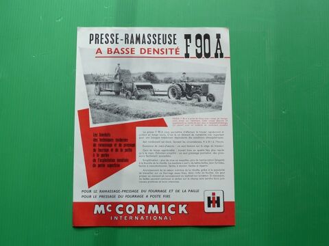 Prospectus agricole presse Mac CORMICK F90 0 82130 Lamothe-capdeville