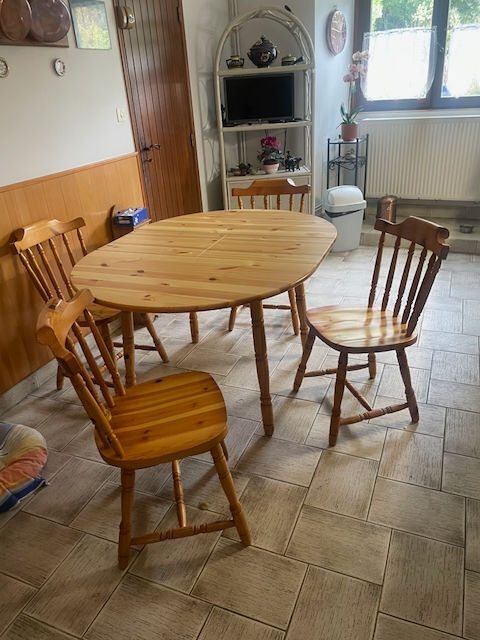 Table cuisine avec 4 chaise en pin naturel 130 Saint-Front-d'Alemps (24)