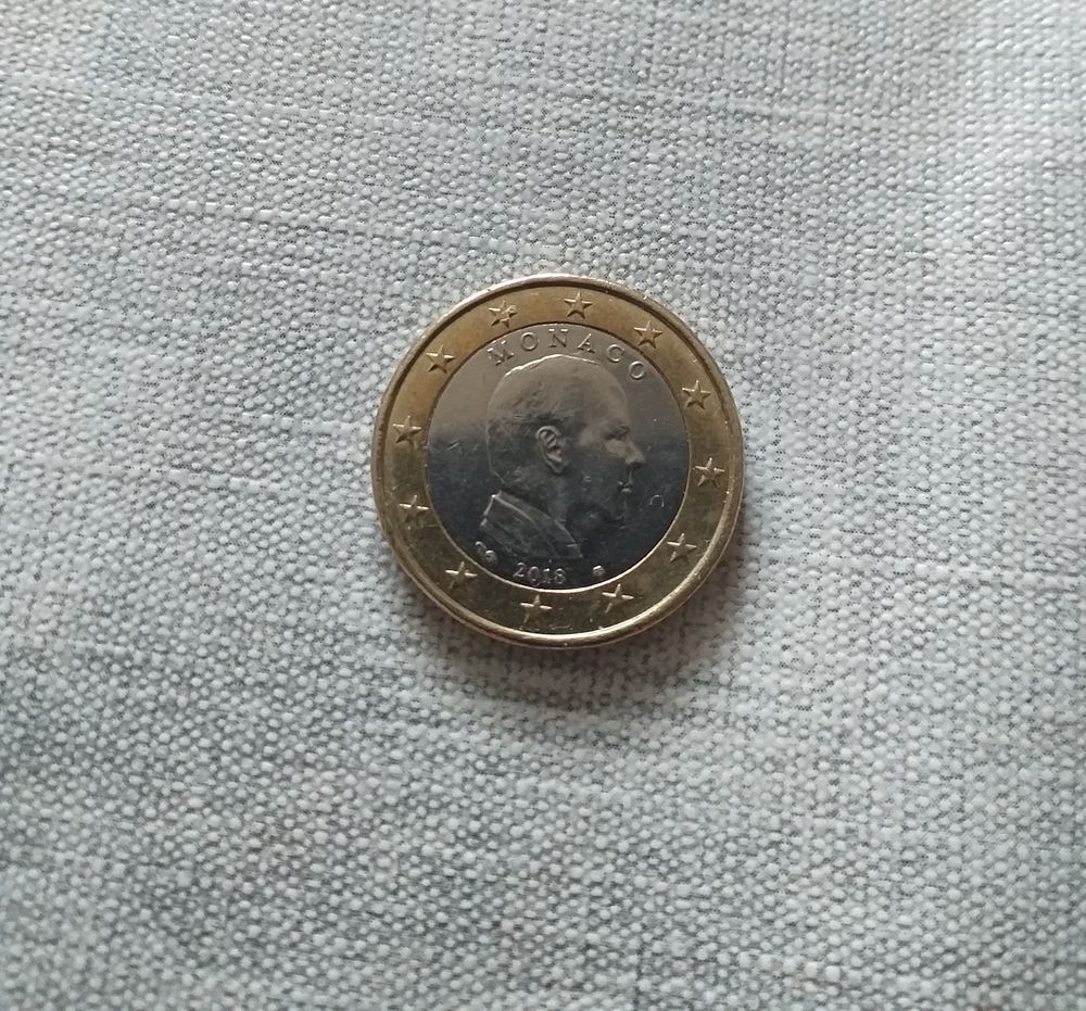 pi&egrave;ce 1 euro Monaco 2018 