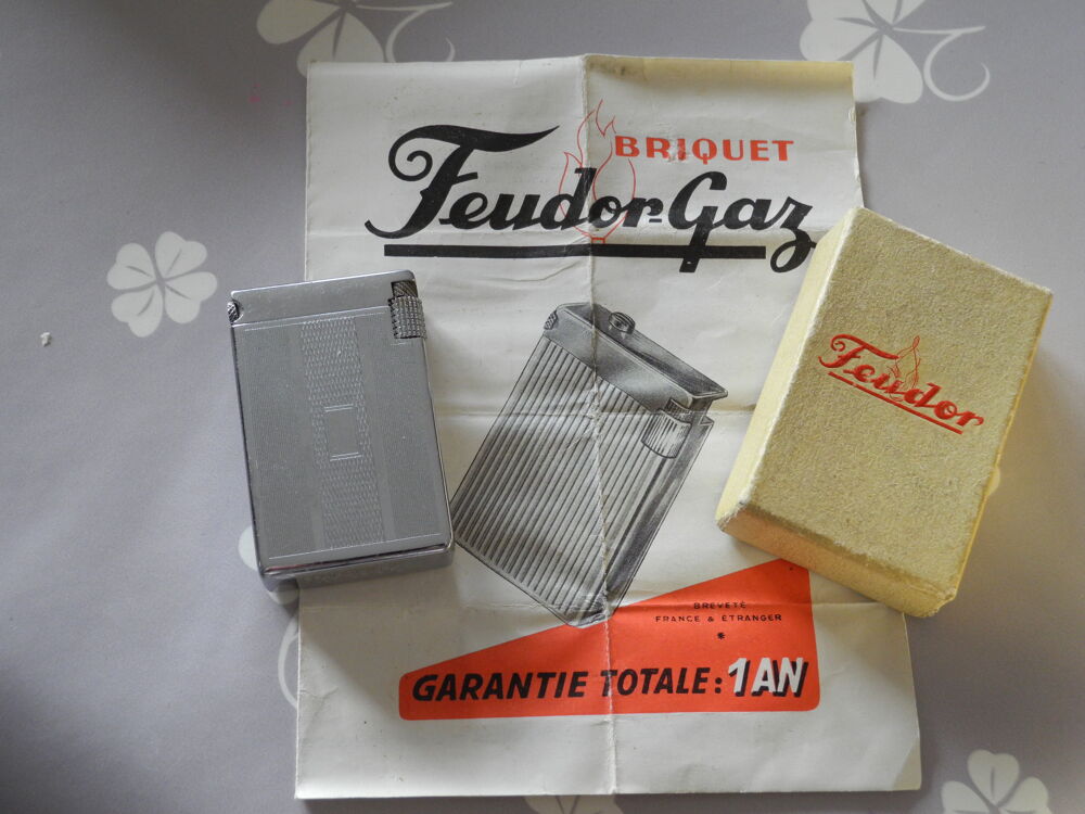 Briquet FEUDOR made in France, boite d'origine et notice 