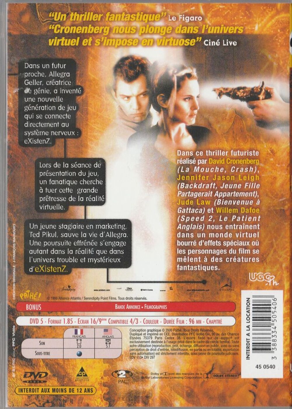 ExistenZ DVD et blu-ray