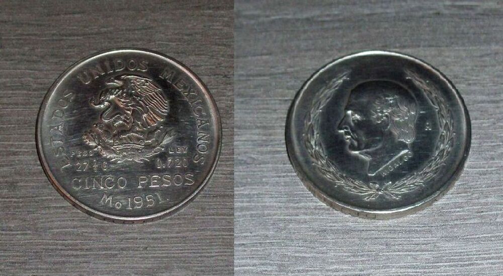 
Pi&egrave;ce de 5 PESOS du Mexique 1951 