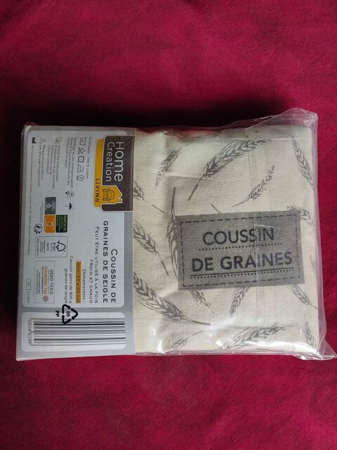 Coussin neuf garni de graines de seigle Avermes (03)