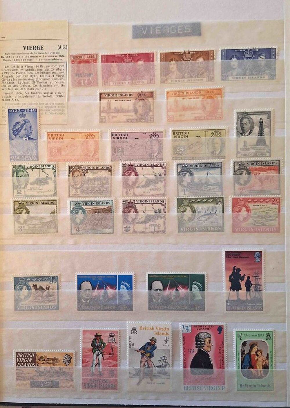 S&eacute;rie de timbres de collection de Vierge 