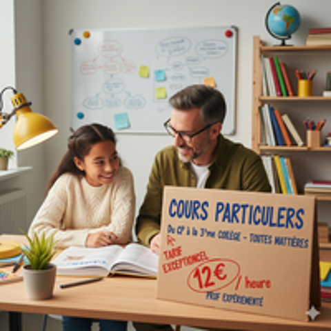   Professeur soutien scolaire toutes matières du CP à la 3ème 