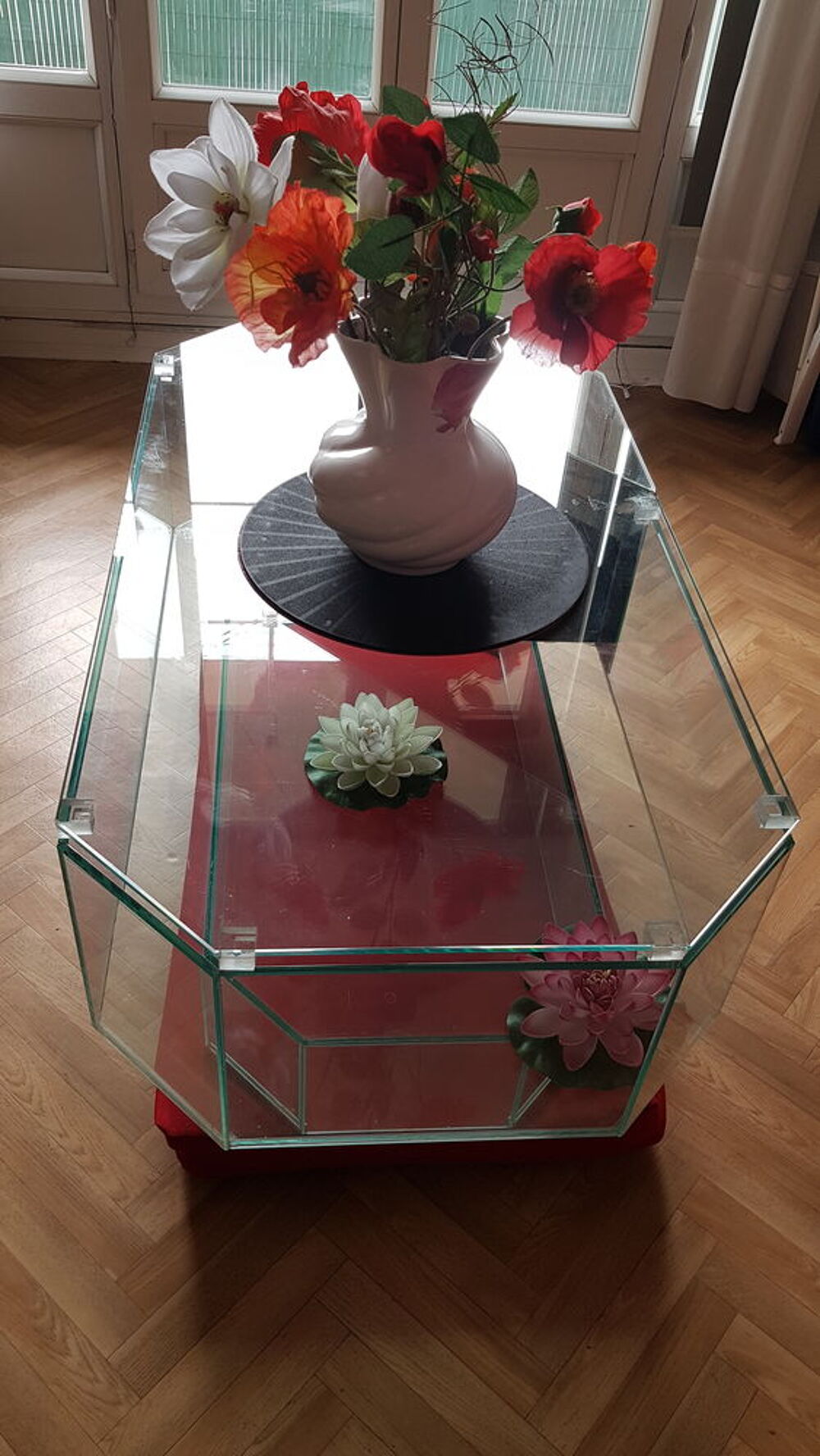 TABLE EN VERRE PLUS PLATEAU POUR LA D,EPLACEE Meubles