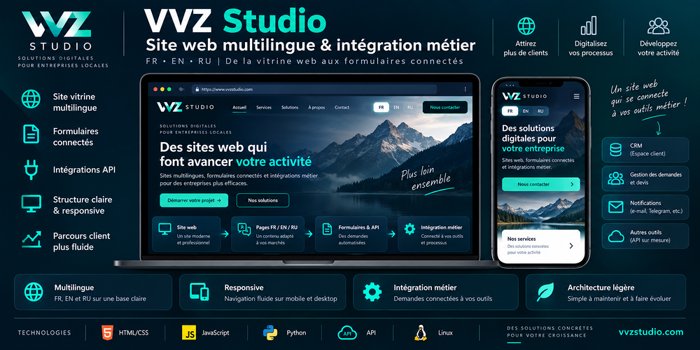   Développement Python, ERP, automatisation & API ? VVZ Studio 