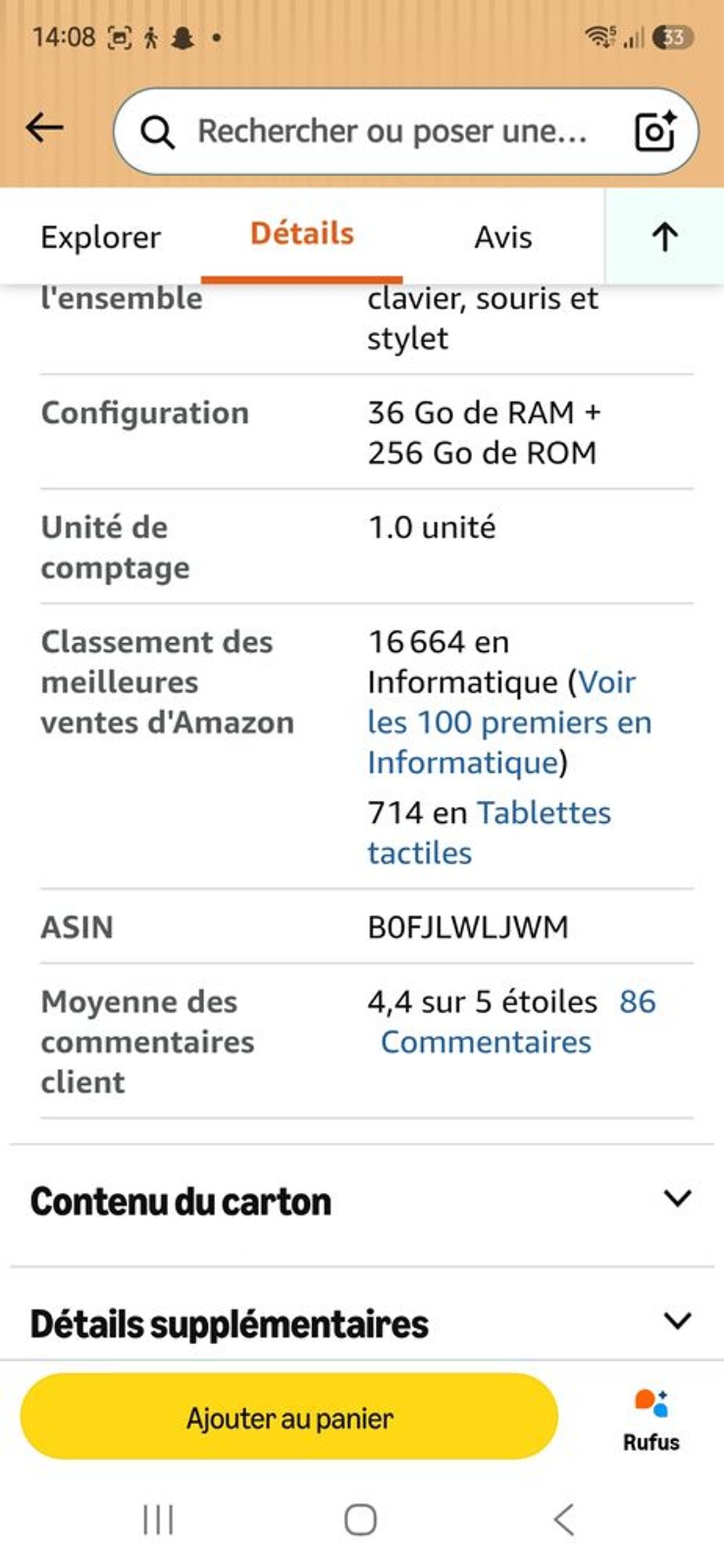 Tablette et accessoires Matériel informatique