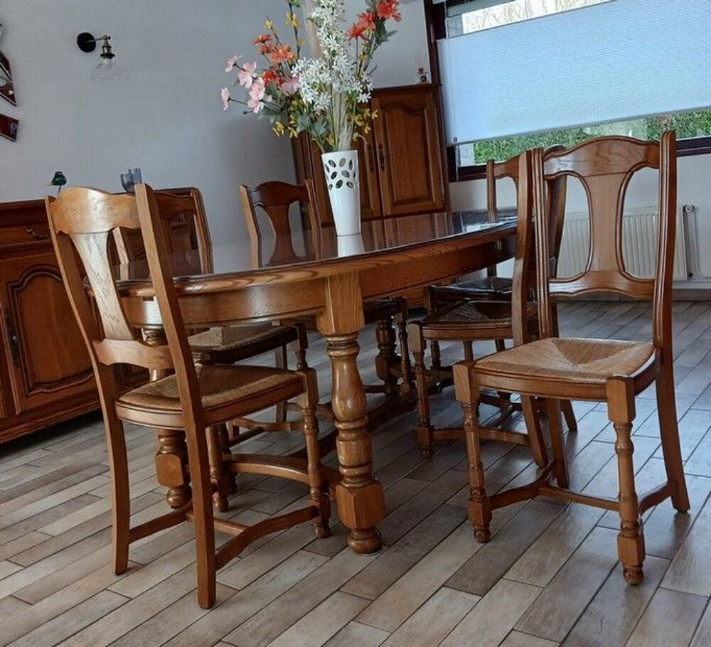 Ensemble de salle &agrave; manger en bois massif Meubles
