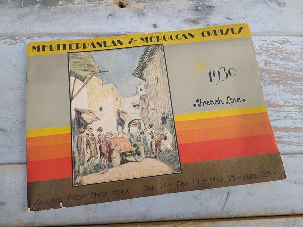 Plaquette Mediterranean Moroccan Cruises Paquebot CGT 1930 