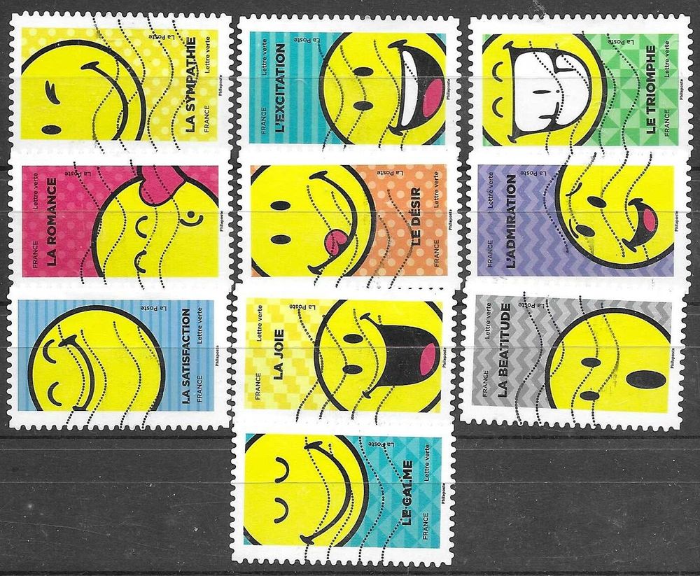 lot de 10 timbres oblit&eacute;r&eacute;s de 2022 