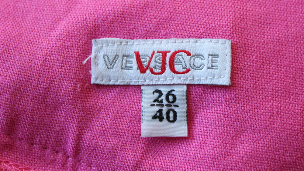 Robe lin rose VERSACE T.36 Fr Vtements