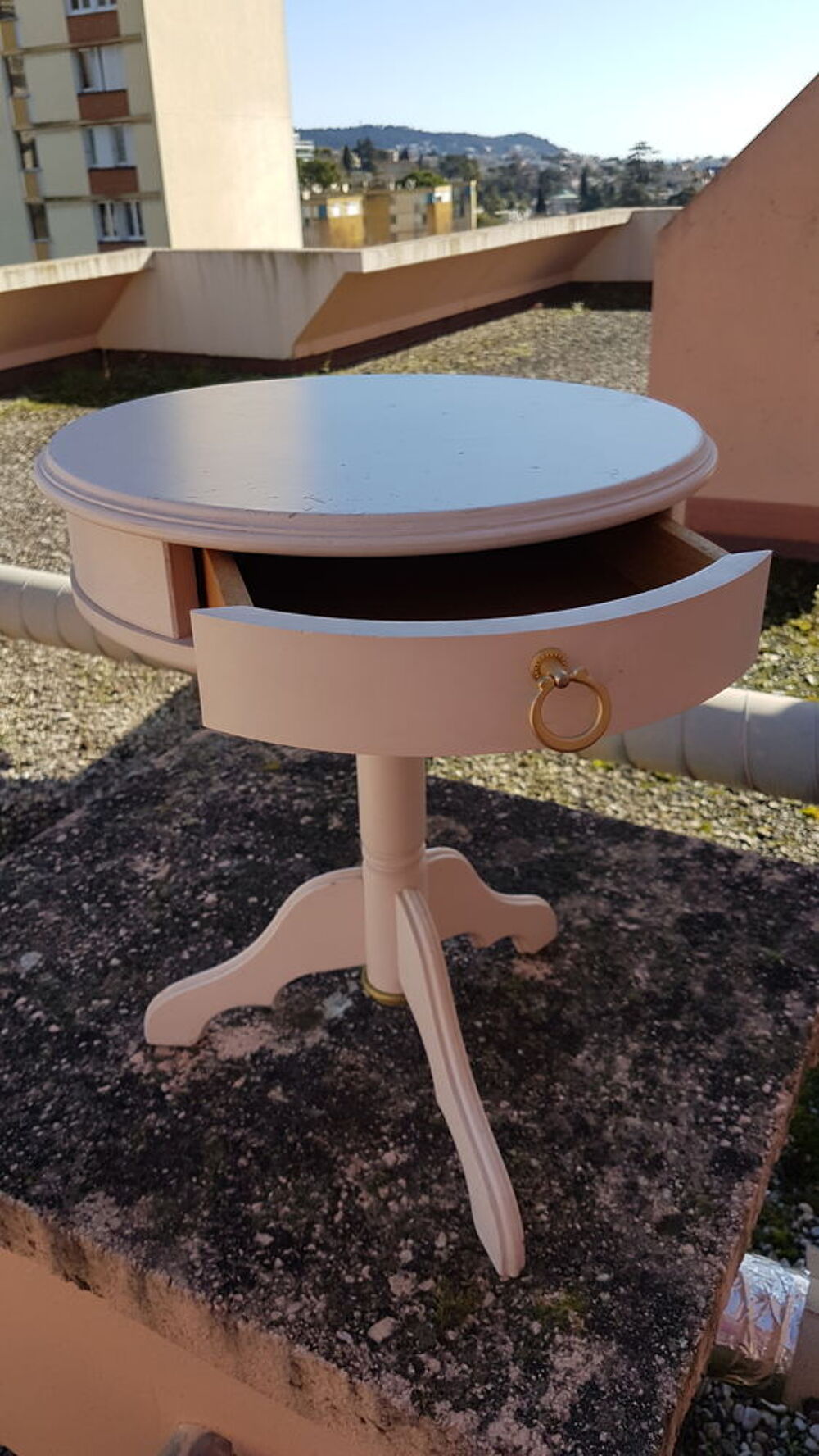 Table basse ronde shabby chic Meubles