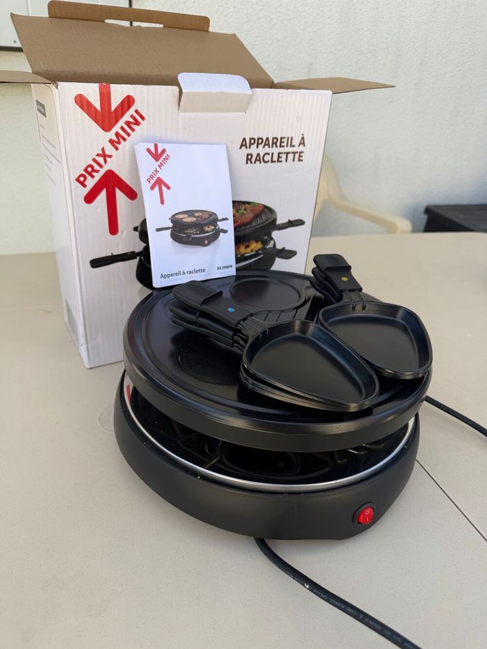 Appareil &agrave; raclette 6 personnes 800W + grill/cr&ecirc;pes €" complet Electroménager