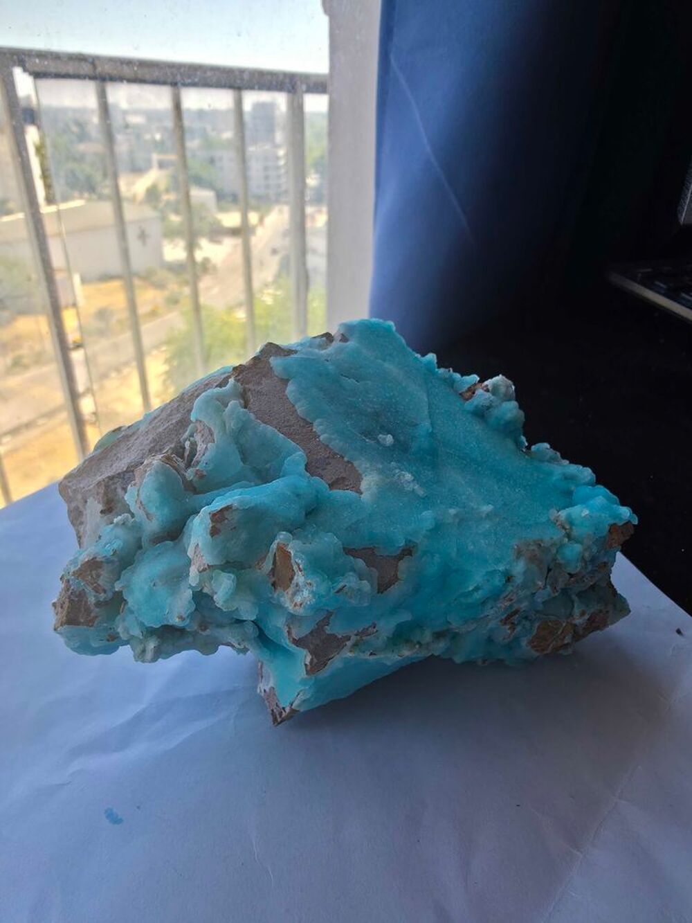 Grand Min&eacute;ral H&eacute;mimorphite Bleue Naturelle Congo-14,5 cm 