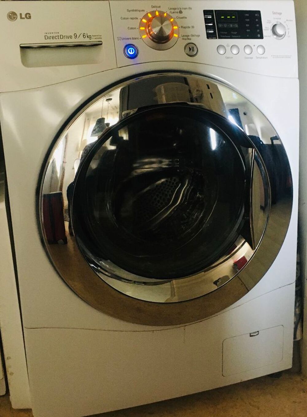 Lave linge s&eacute;chant 9kg / 6 kg LG F 14030 RD Blanc Electroménager