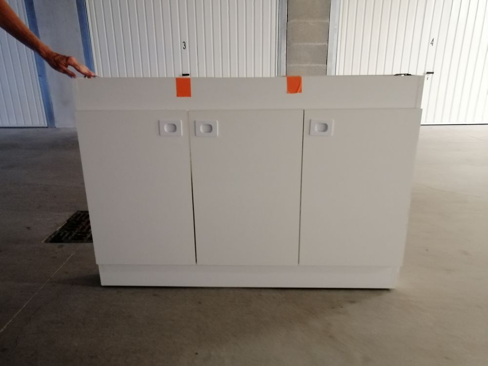 EVIER EN RESINE BLANC DE 120 - 2 BACS UN &Eacute;GOUTTOIR +MEUBLE. Electroménager