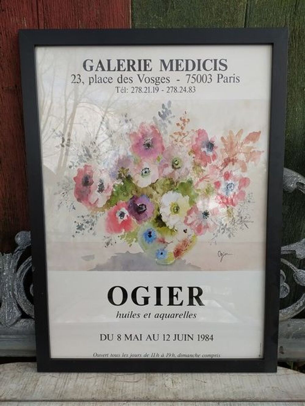 Affiche OGIER Huiles et Aquarelle Galerie M&Eacute;DICIS Paris 1984 