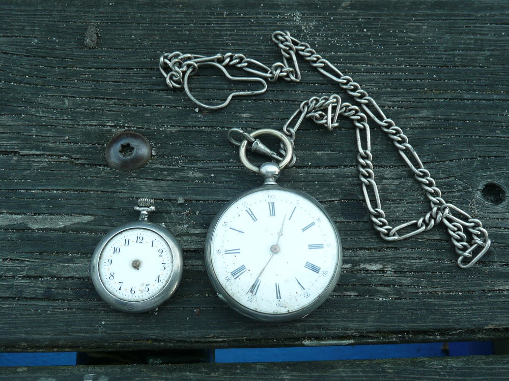Montre gousset en argent + 1 petite gratuite acier 