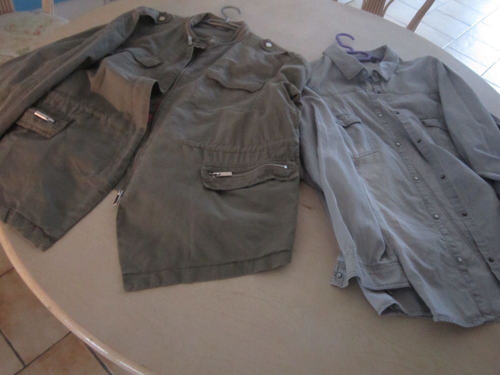 Un lot d'une blouson et d'une chemise Vêtements
