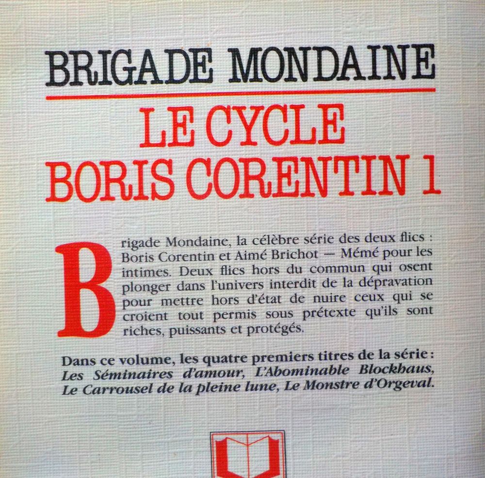 BRIGADE MONDAINE 1 LE CYCLE BORIS CORENTIN Livres et BD