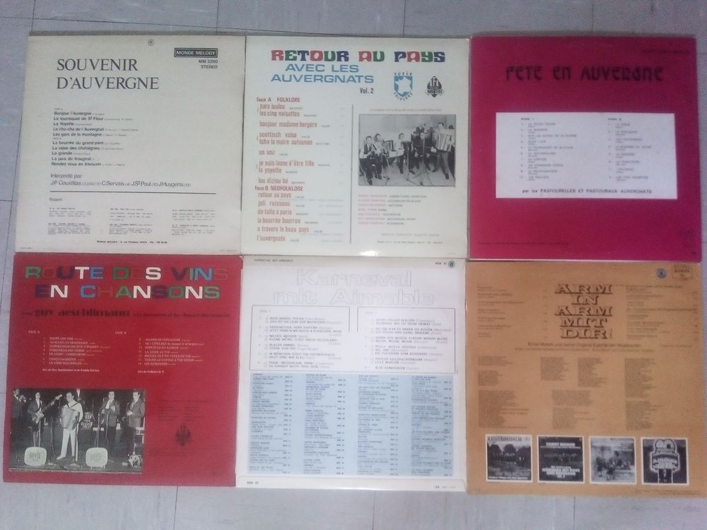 Lot 12 disques vinyles 33 tours f&ecirc;te folklore carnaval faran CD et vinyles