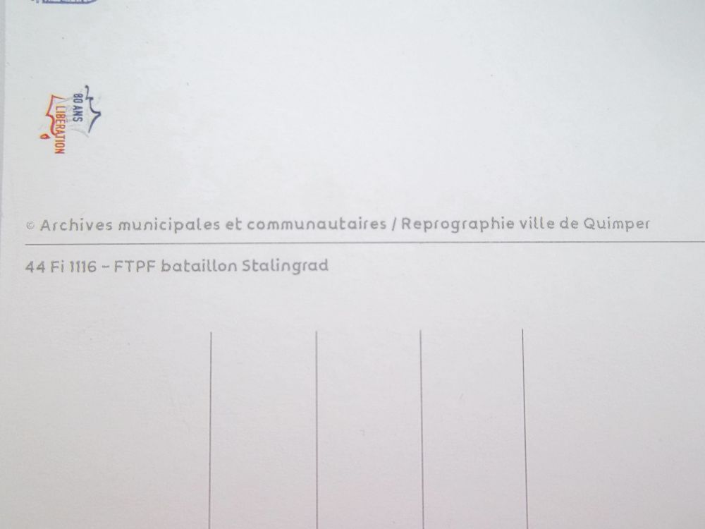 carte r&eacute;&eacute;dition Francs-tireurs et partisans fran&ccedil;ais (FTPF) 