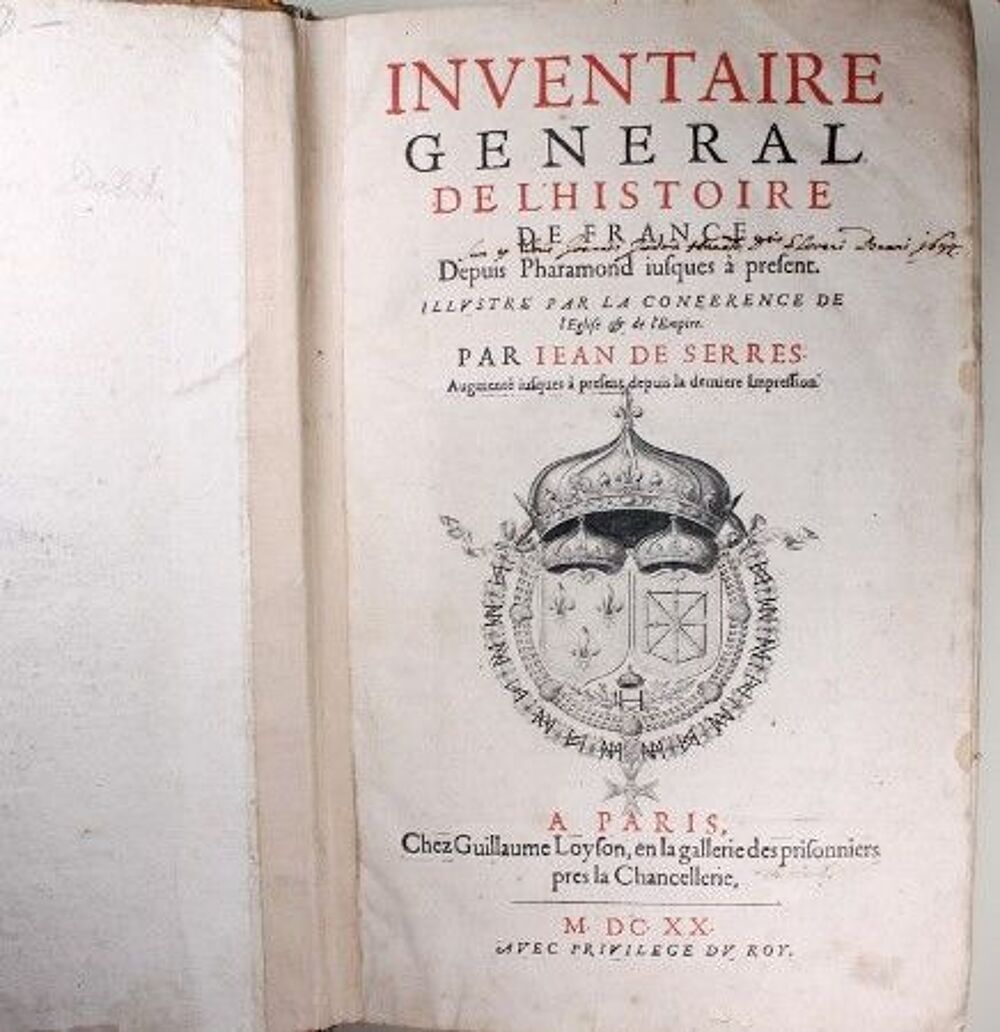 INVENTAIRE GENERAL DE L'HISTOIRE DE FRANCE, Jean de Serres 