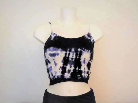 Top/ Tee Shirt Bleu Marine D�lav� Blanc � Bretelles- Influx 3 Paris 15 (75)