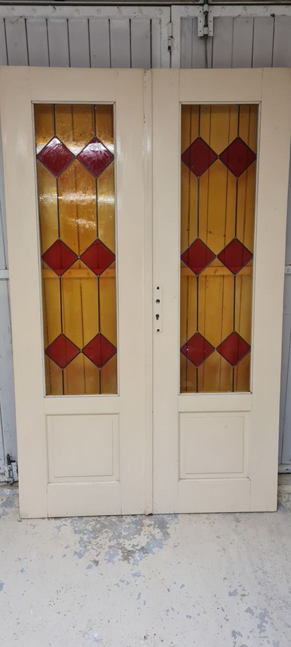 DOUBLE PORTE BOIS ET VITRAUX Bricolage