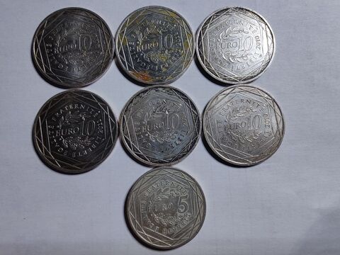 Lot de 7 pieces en euros en argent 90 Saint-Sulpice (81)
