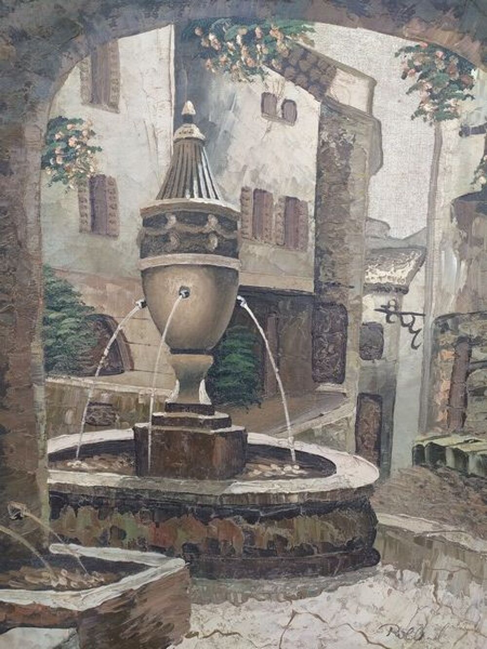 Tableau Village Saint Paul de Vence C&ocirc;te d'Azur Sign&eacute; Rollan Décoration