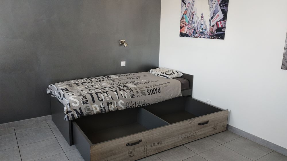 Lit Design 90x190 Enfant/Ado avec son Sommier &amp; Matelas Meubles