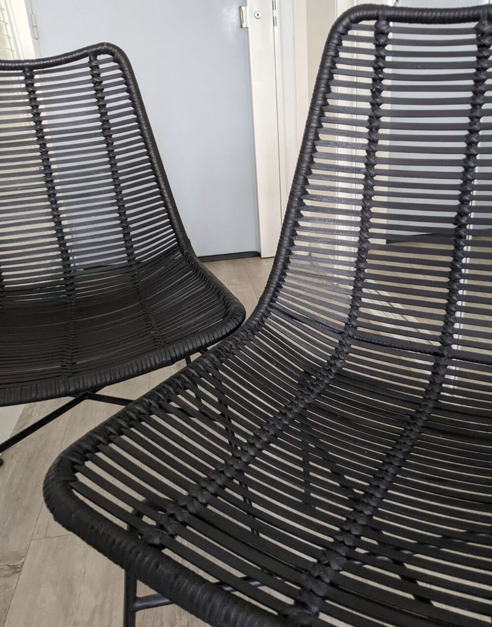 Lot chaises en rotin noir Maison du Monde &eacute;tat neuf Meubles