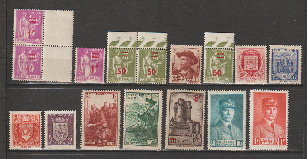 TIMBRES NEUFS** ANNEE 1941
