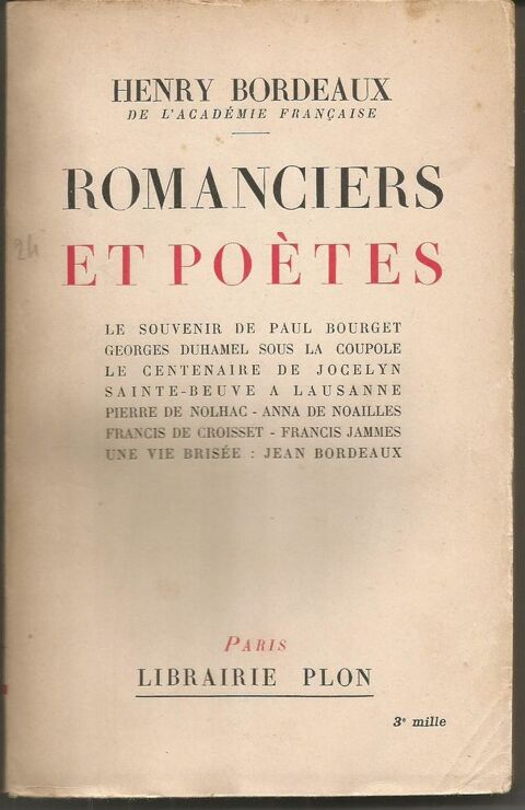 Henry BORDEAUX Romanciers et potes 6 Montauban (82)