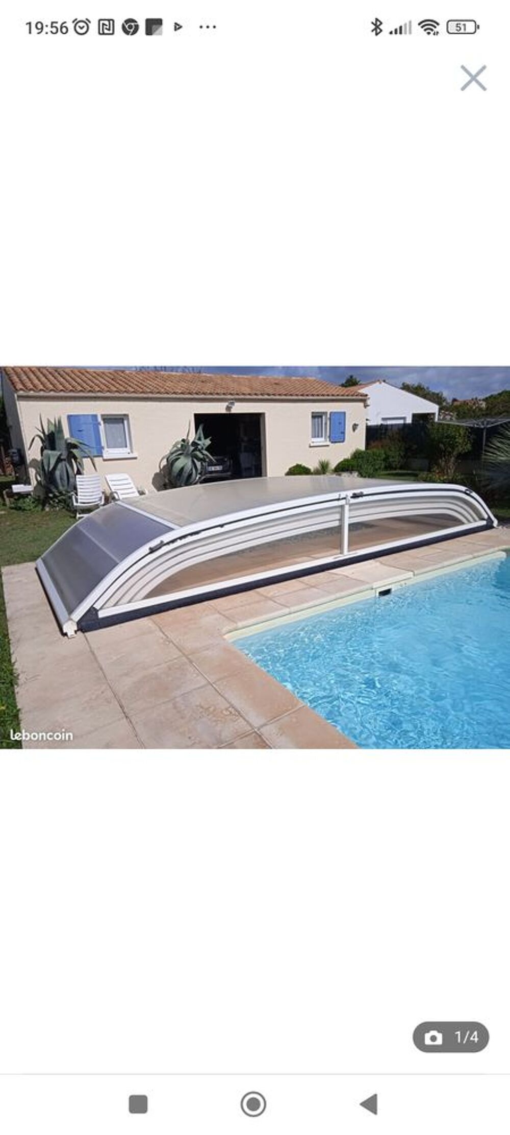 Abri piscine Desjoyeaux 4, 7 x 10,5 transport possible Jardin