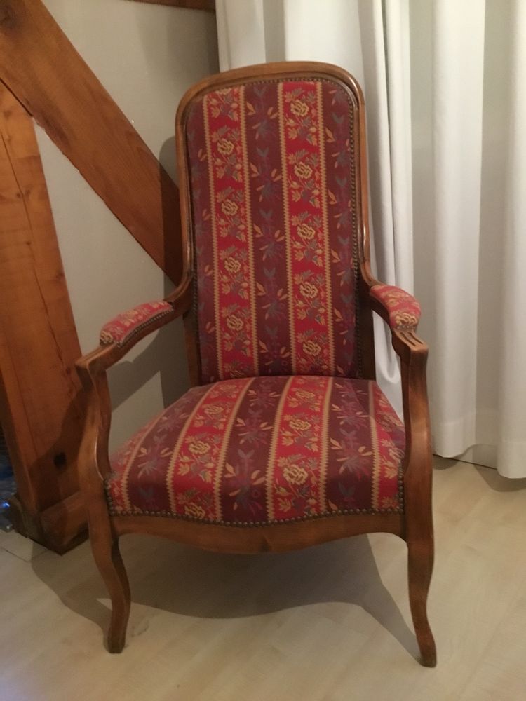 Fauteuil voltaire à crémaillère XIX° Napoléon III Classique Noir Bois