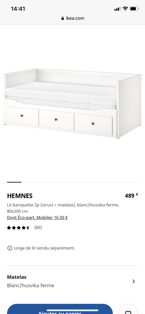 Banquette lit (matelas + structures) IKEA  290 Ferney-Voltaire (01)