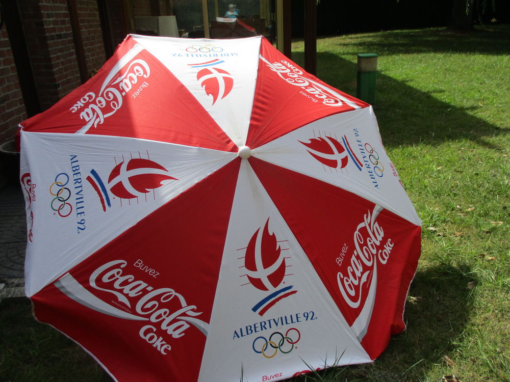 Ancien Parasol Pub Coca Cola JO Albertville 92 Collector Jardin