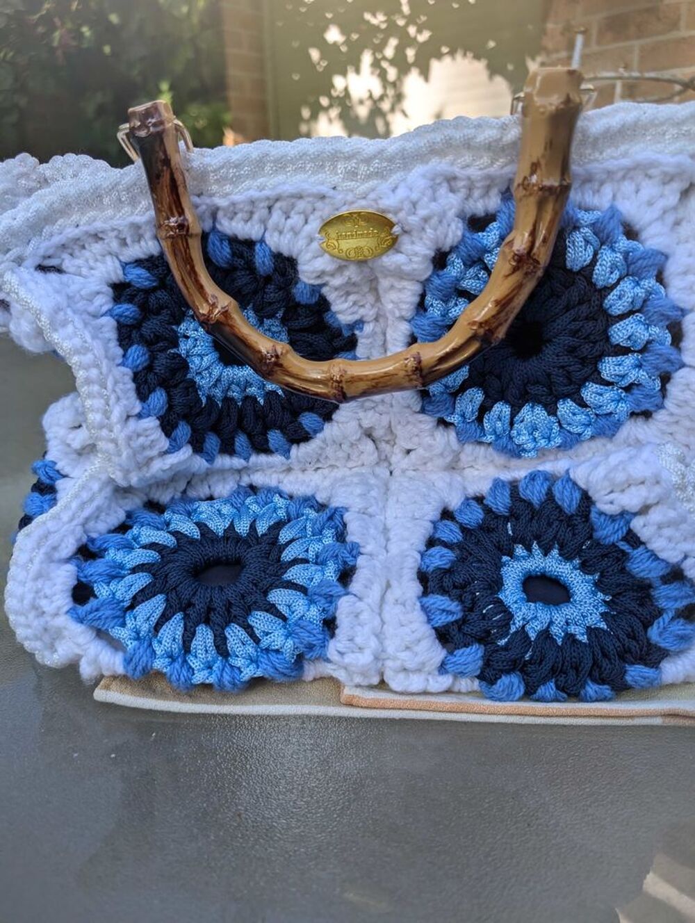 Eclat Marine sac &agrave; main en crochet style chic et boh&egrave;me pour les beaux jours d'&eacute;t&eacute; (28/29/14 cm) Maroquinerie