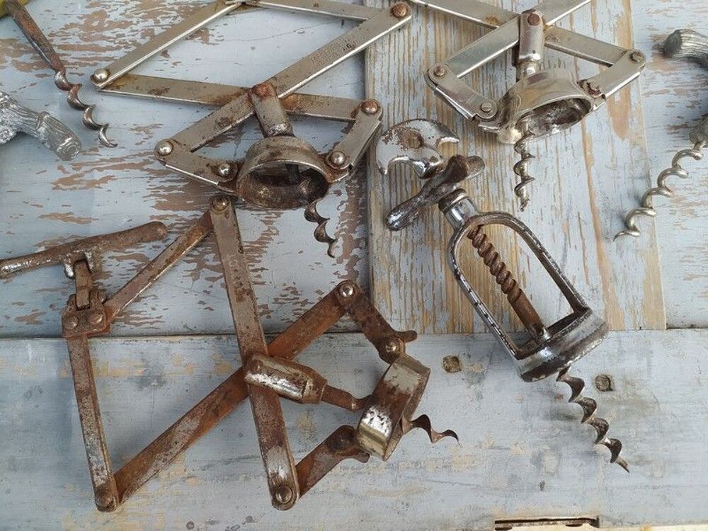 Lot Huit Tire Bouchon Anciens Vin Vigne Oenologie 
